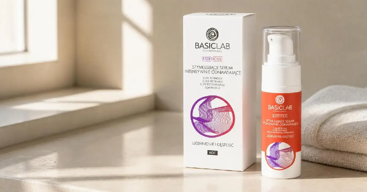 BasicLab Stymulujące serum intensywnie odnawiające (0,3% retinolu, 0,15% retinalu, 0,5% estru kwasu adapalenu)